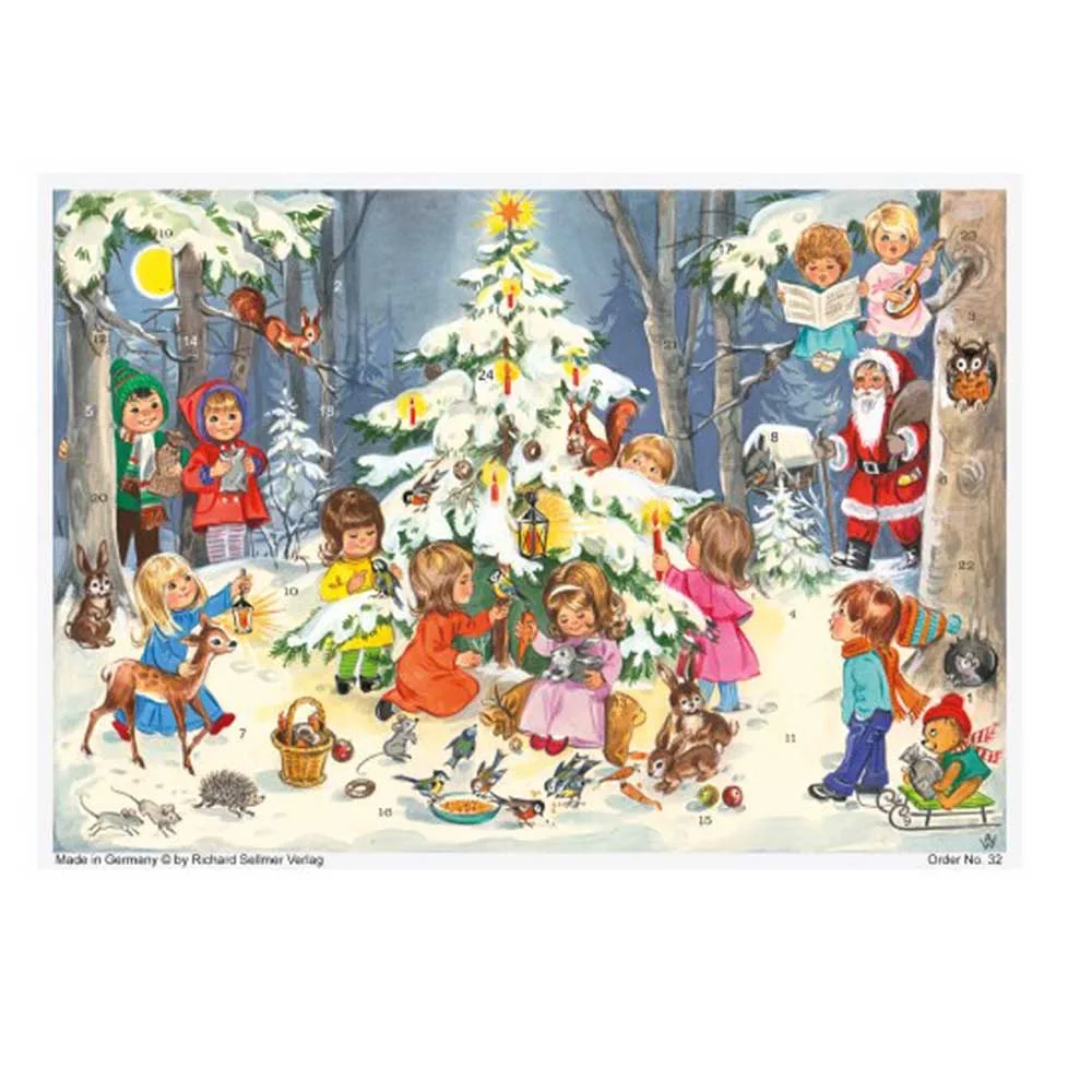 Gammaldags Adventskalender A4 Julgran