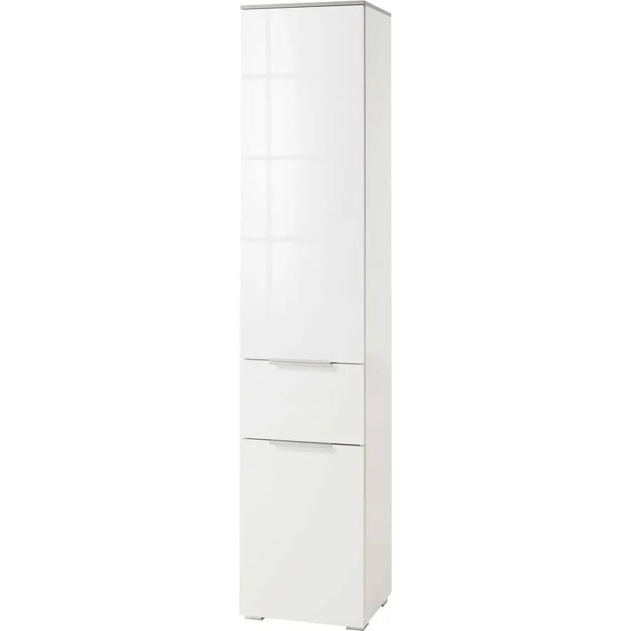 Badezimmerschrank Gala Hochglanz weiss Holzwerkstoff B 40 T 35 H 190 cm
