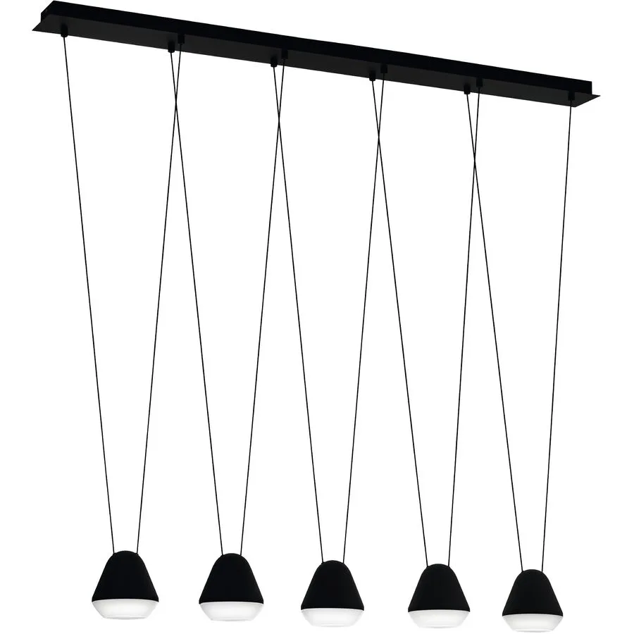 Eglo Pendellampe Palbieta Schwarz Stahl/Kunststoff 11.5 cm 116 cm - Farbe: Schwarz/klar - LED - Material: Kunststoff/Stahl - Pendellampe- LED