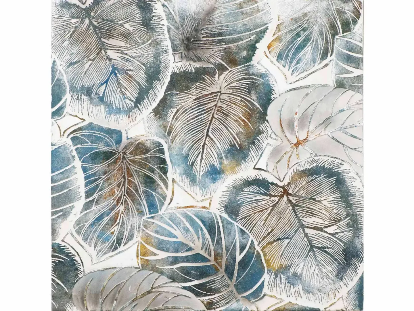 image LAND Bild Blaue Blätter Weiss | Schubiger Möbel
