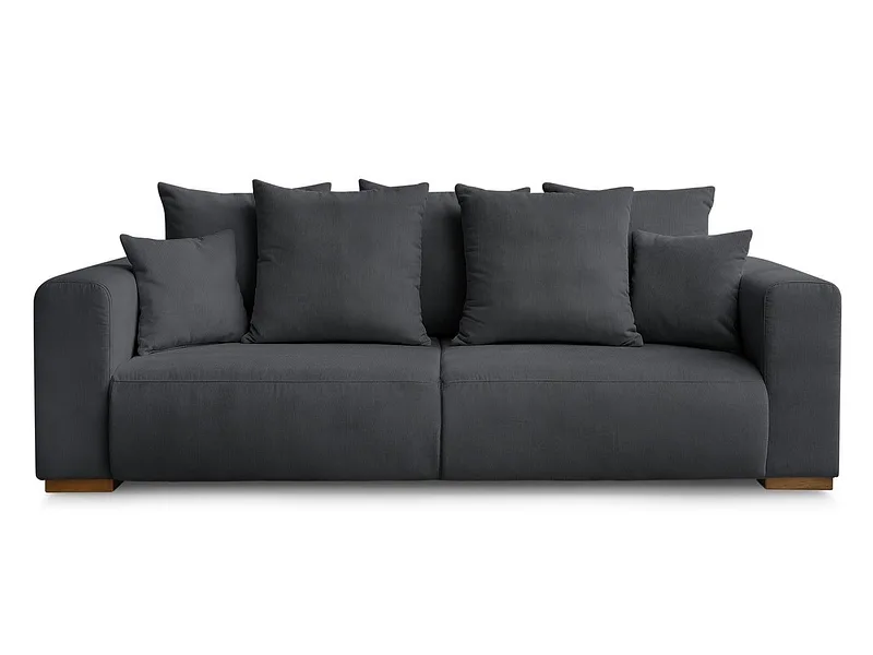 3er Sofa BOBOCHIC SIDONIE Cord-Stoff schwarz