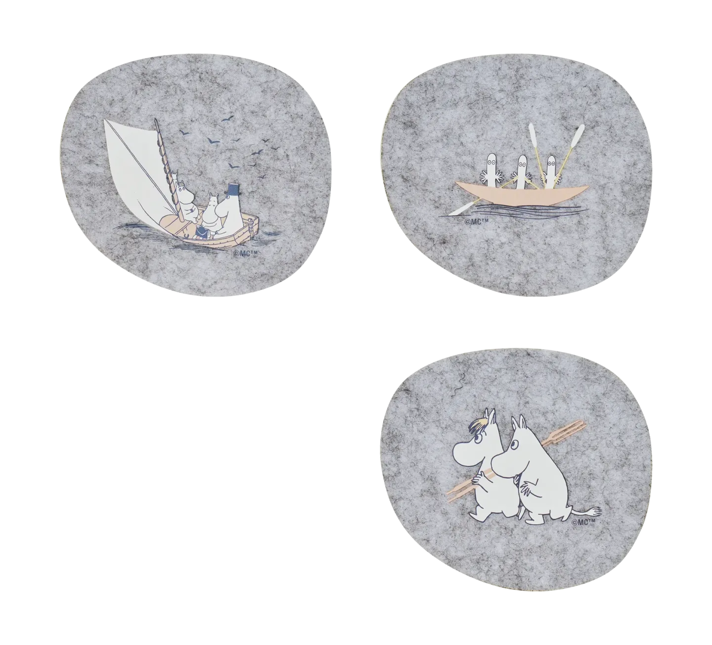 Muurla Mumin Glasuntersetzer 9,5x11 cm, 4-teilig Sailors