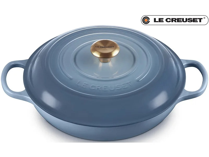 LE CREUSET Schmortopf SIGNATURE gusseisen hellblau