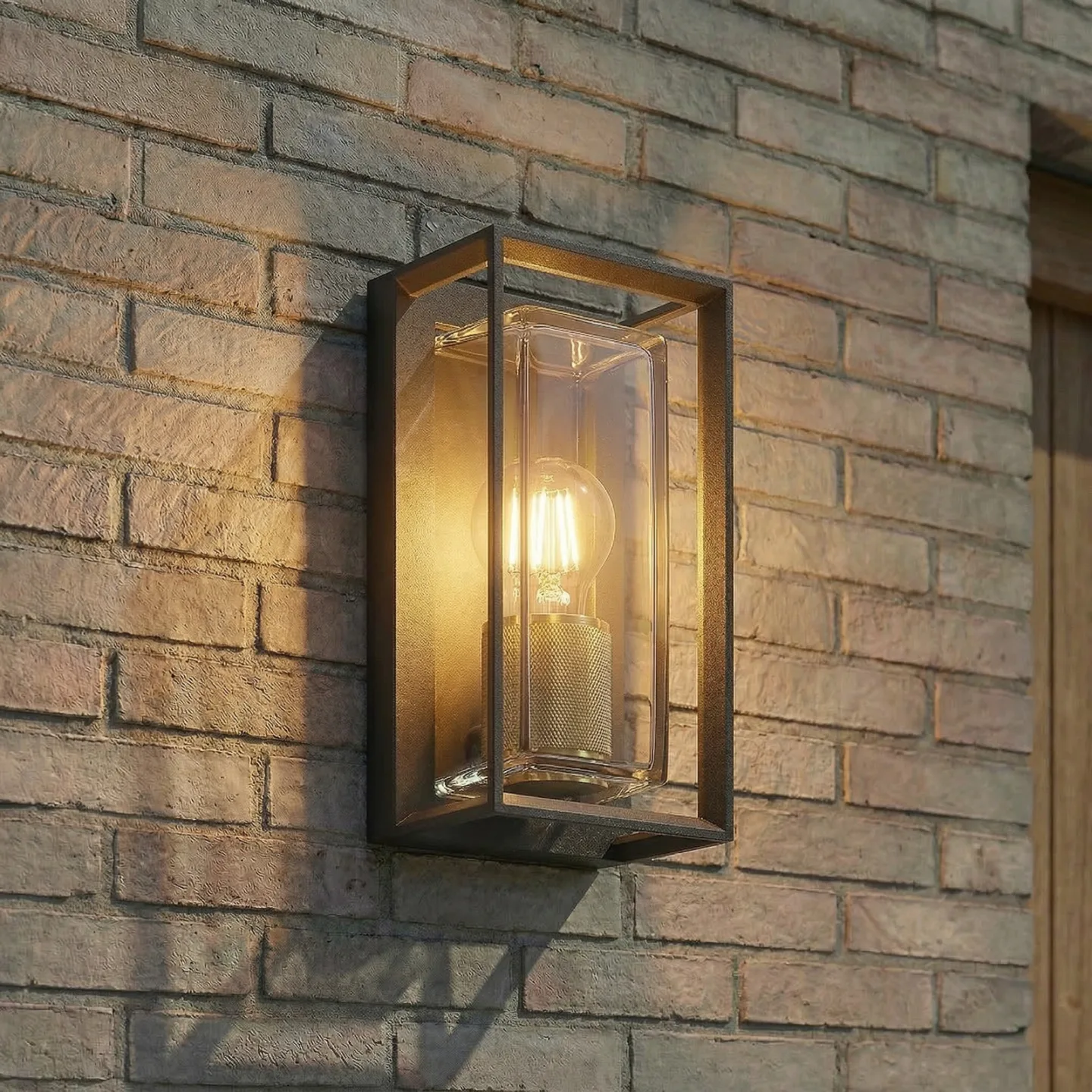Ismera Außenwandlampe, E27 IP65 anthrazit/messing - Arcchio - Balkon - Modern - Aluminium - Eckig