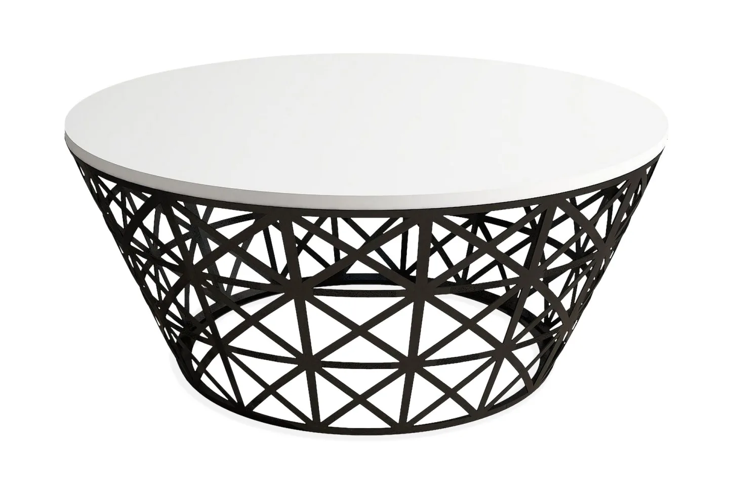 Hovdane Soffbord 90 cm Runt Avsmalnande - Vit/Svart