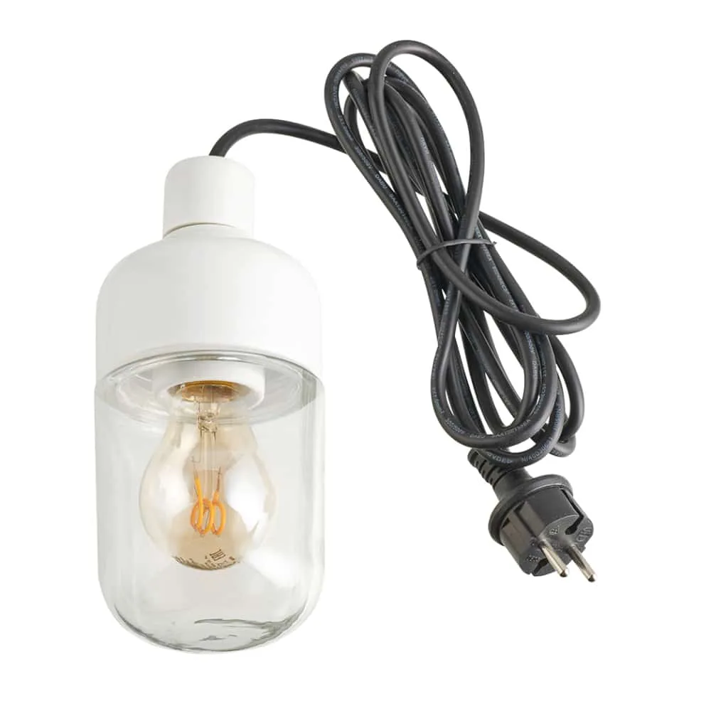 Ohm Pendel Outdoor 100/215 Vit med klarglas