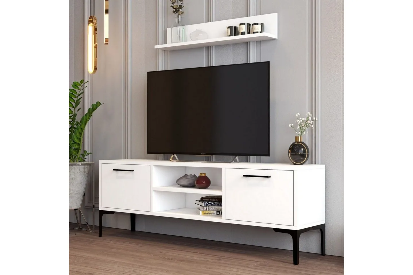 Holter Tv-möbelset 140x30 cm - Vit