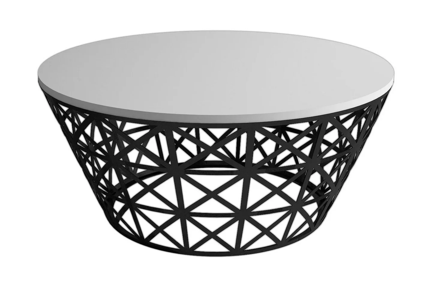 Hovdane Soffbord 90 cm Runt Avsmalnande - Krämvit/Svart