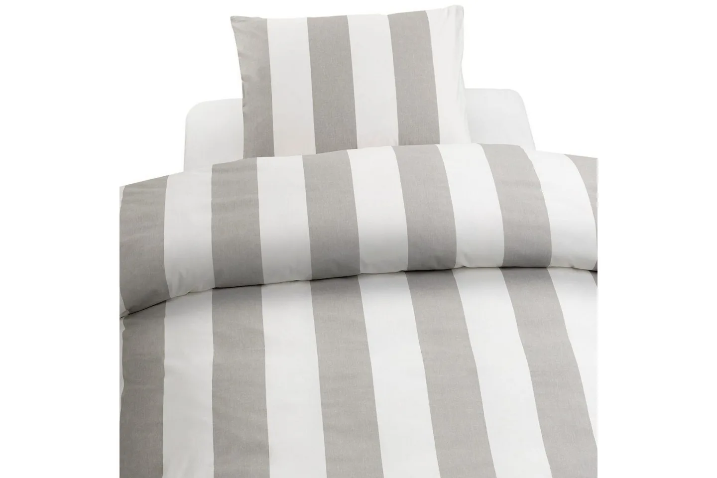 Påslakanset Enkelsäng 2-Dels Block stripe - Grå