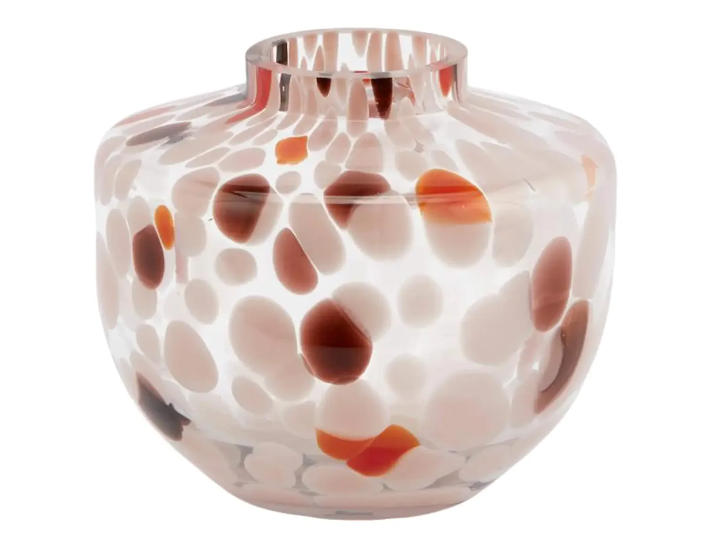 Edg Vase Glas Getupft Rosa H: 12 cm | Schubiger Möbel