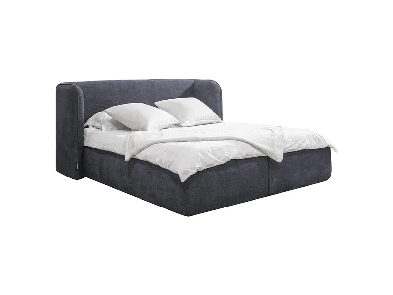 Kastenbett BOBOCHIC LOUISE 160x200cm stoff dunkelgrau