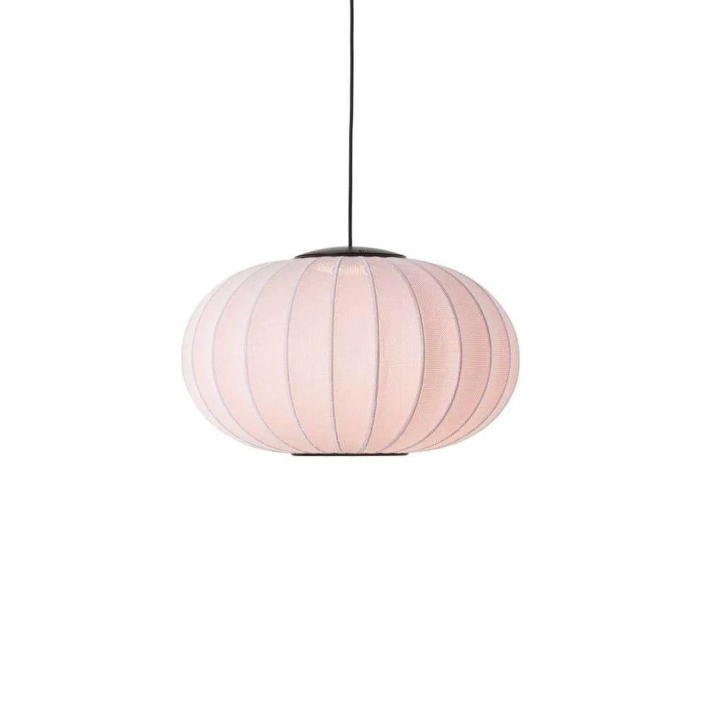 Knit-Wit 57 Oval LED Pendelleuchte Light Rosa - Made By Hand - Schlafzimmer - Stoff / Textil