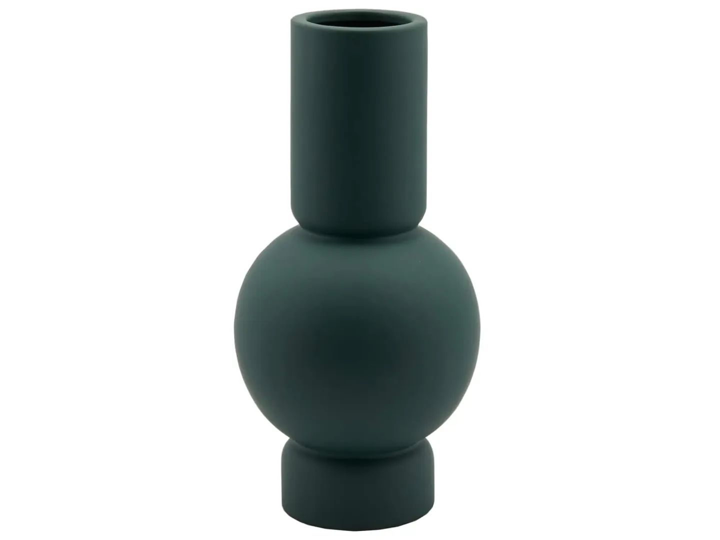 Edg Vase Kugekvase mit Fuss Dunkelgrün H: 36 cm | Schubiger Möbel