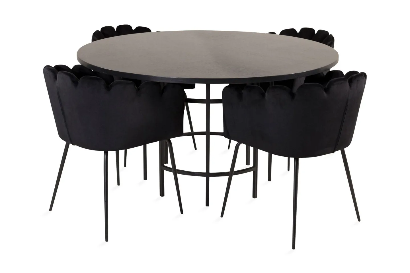 Copenhagen Matgrupp med 4 Limhamn Matstolar Svart - Furniture Fashion