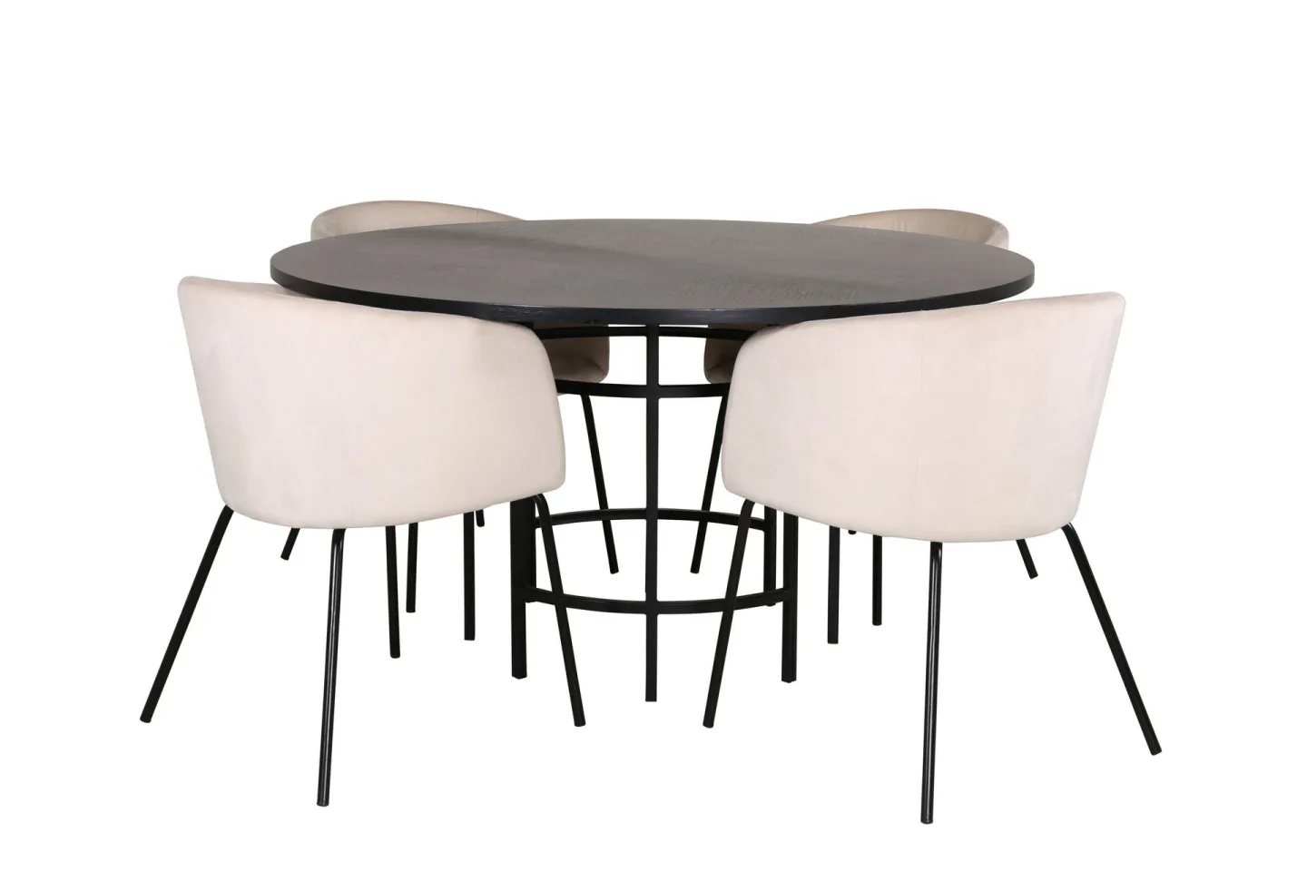 Copenhagen Matgrupp 140 cm Rund med 4 Berit stolar - Beige