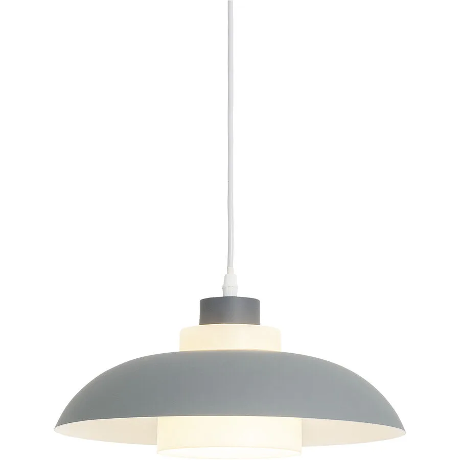 Pendellampe Clemente Grau/Weiss Metall 30 cm 120 cm - Farbe: Hellgrau/Weiss