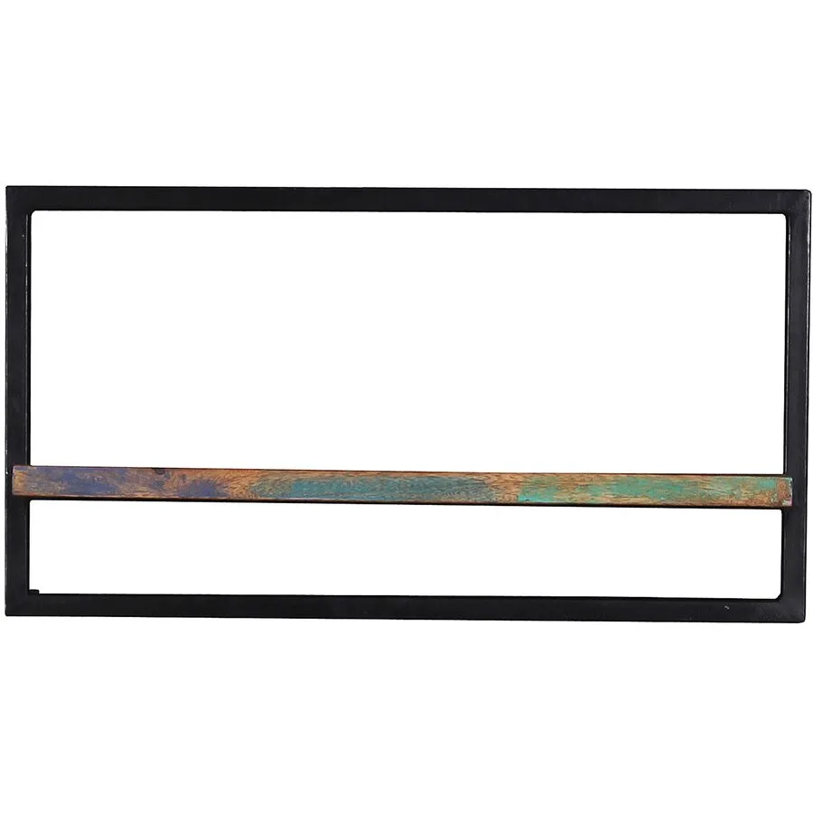 Wandregal South bunt, schwarz Altholz, Metall B 65 T 25 cm