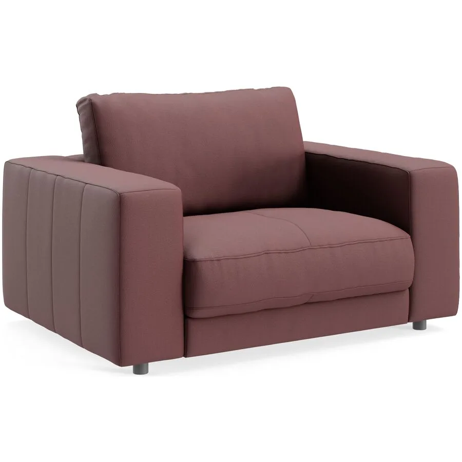 Sessel Ava red Bezug: pigmentiertes Leder B 140 T 107 H 86 cm - Möbel Konfigurator: Traummöbel individuell zusammenstellen