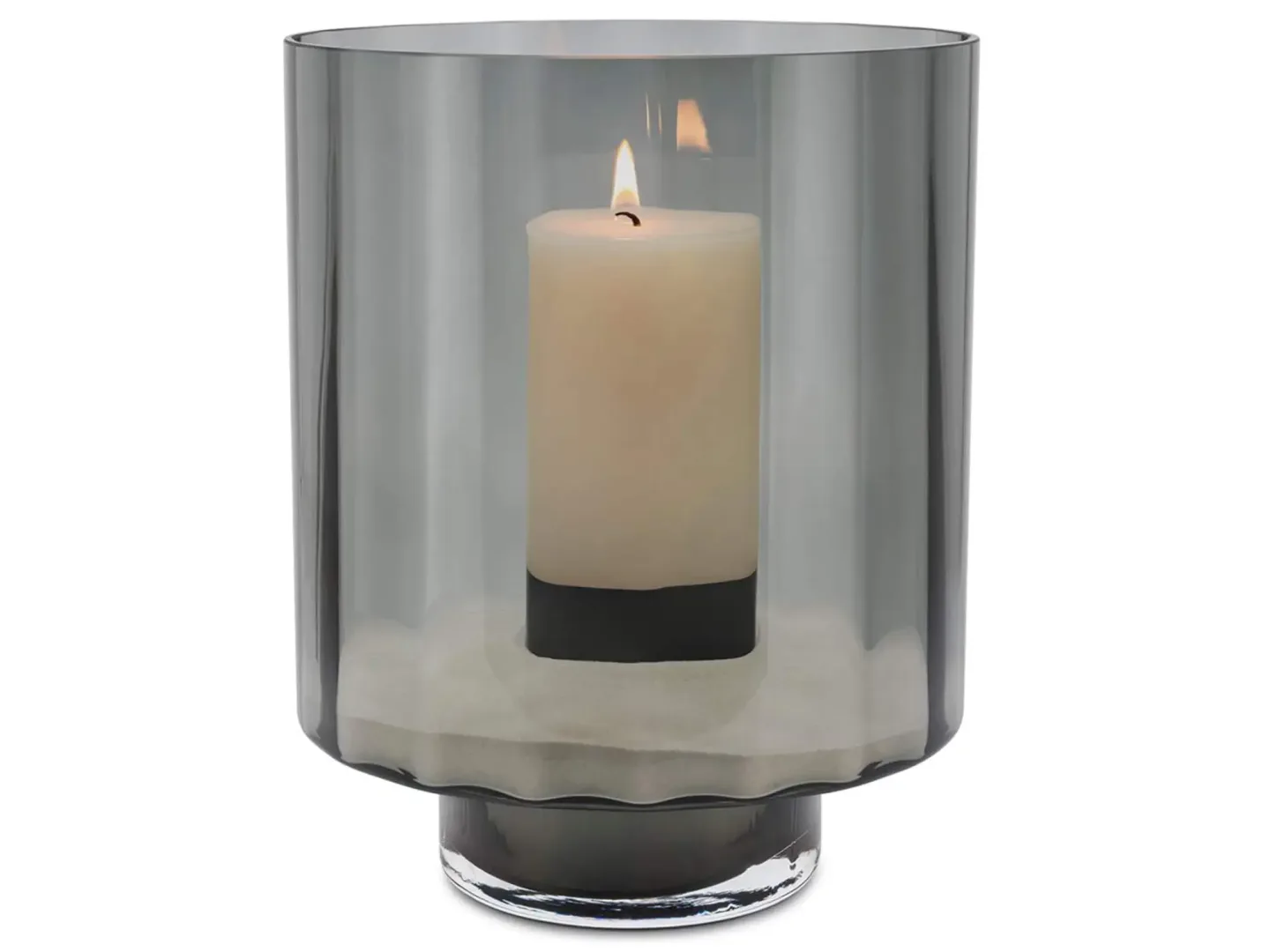 Abhika Windlicht Rauchglas H: 35 cm | Schubiger Möbel