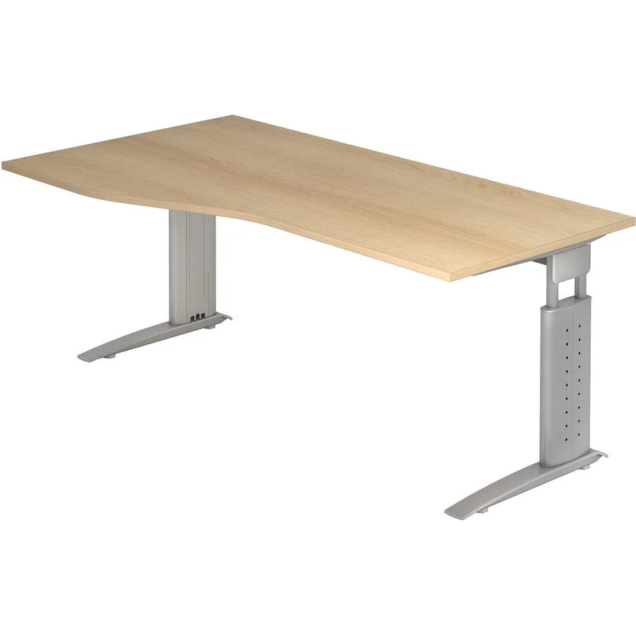 Schreibtisch Office Eiche Dekor Holzwerkstoff Höhenverstellbar B 180 T 100 cm