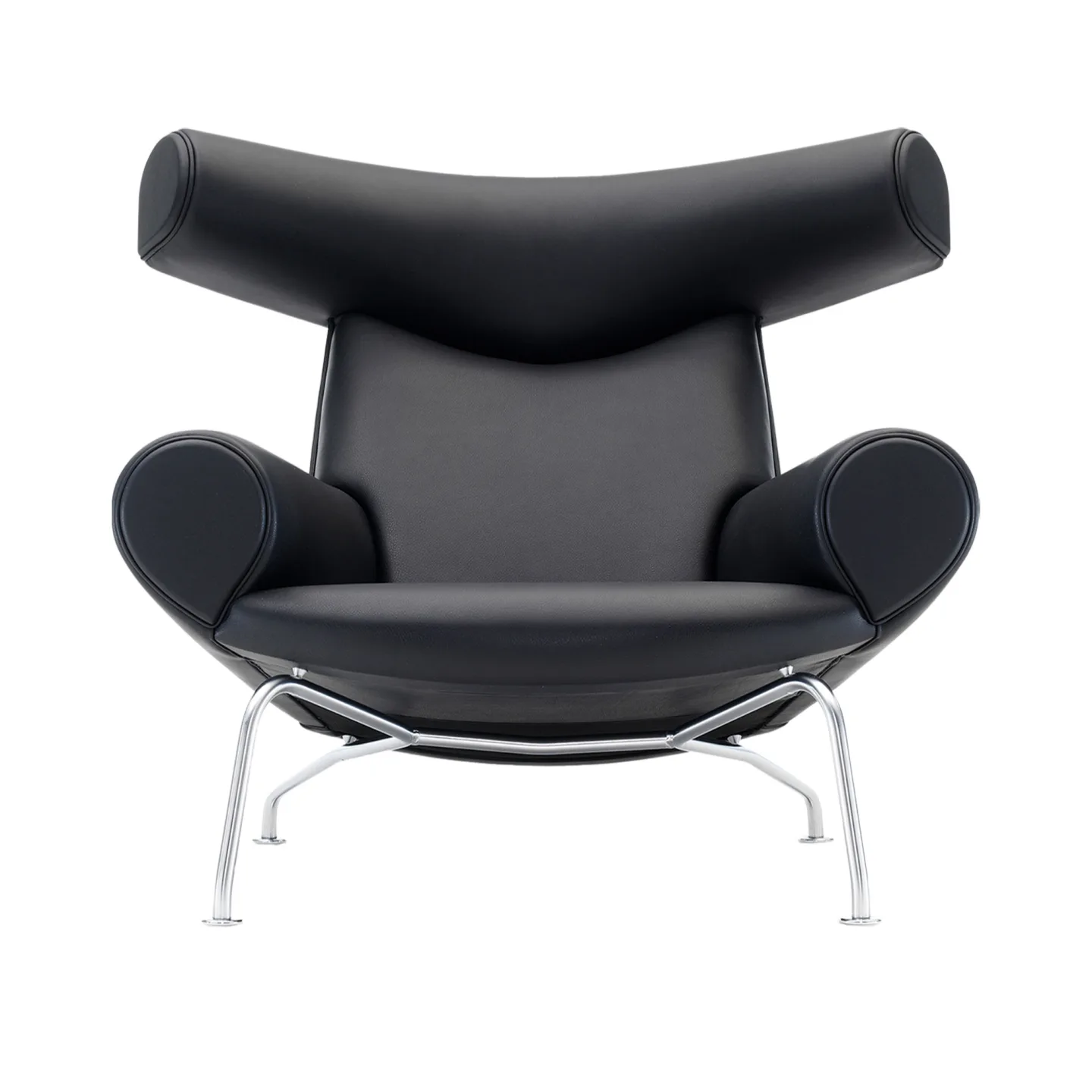 Fredericia Furniture - Wegner Ox Chair, Chrome, Leather Cat. 3 Max 93 Indian Red - Fåtöljer - Hans J. Wegner