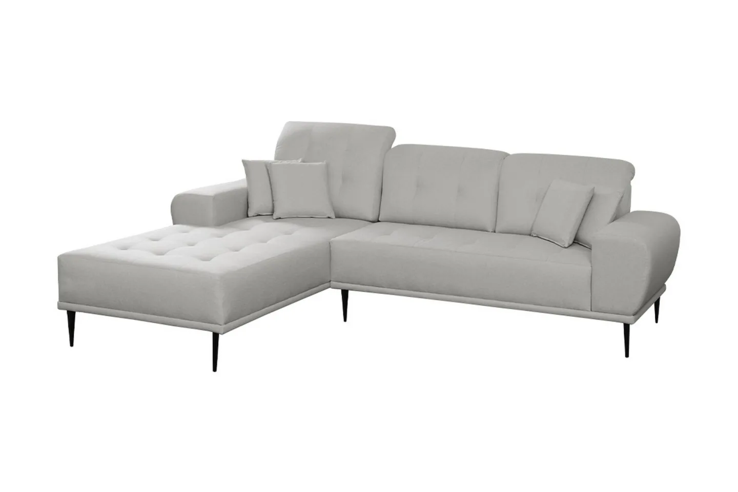 Rapale 3-sits Soffa med Divan Vänster med Kuddar - Grå