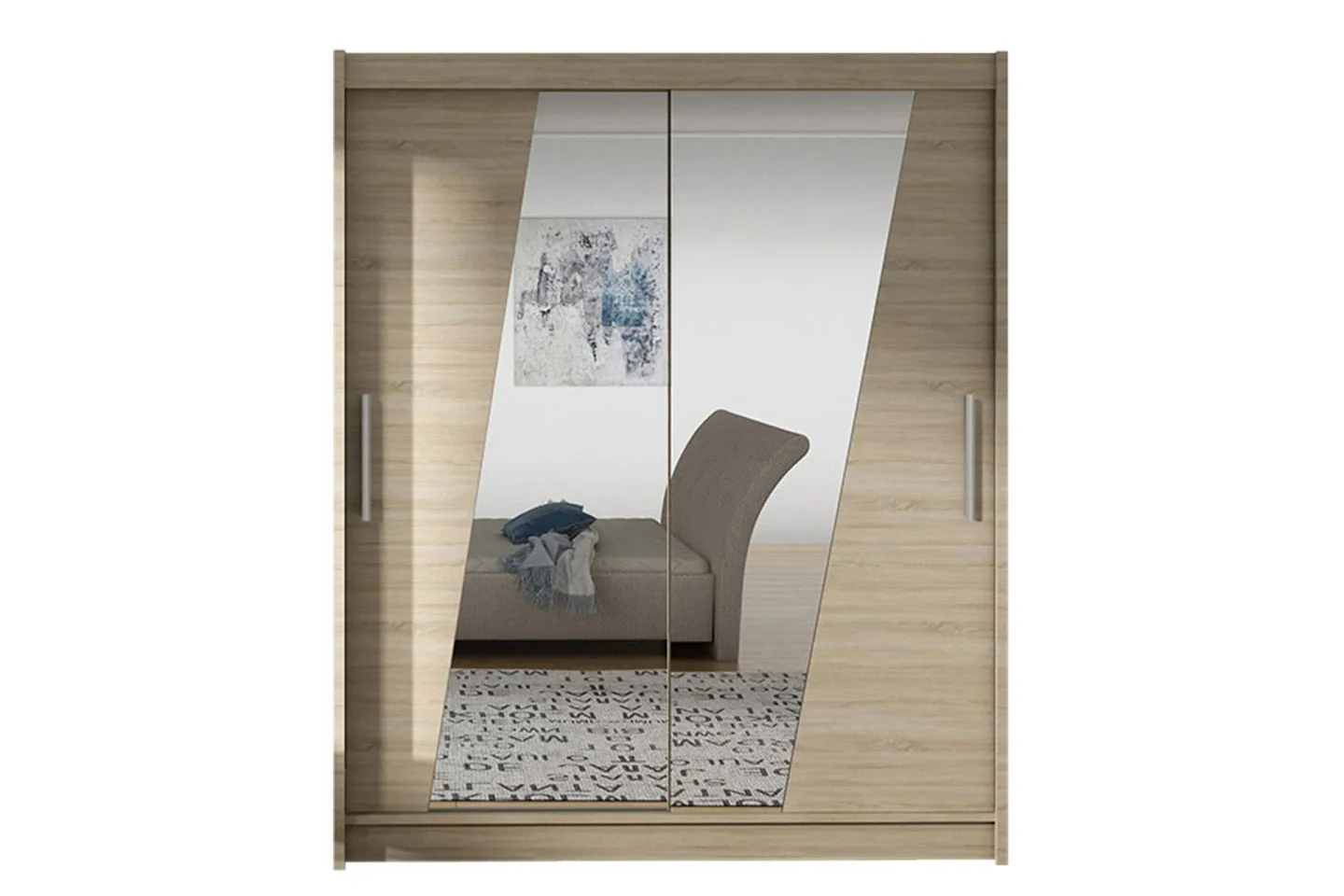 Leila Garderob med Spegel 150x200 cm - Beige
