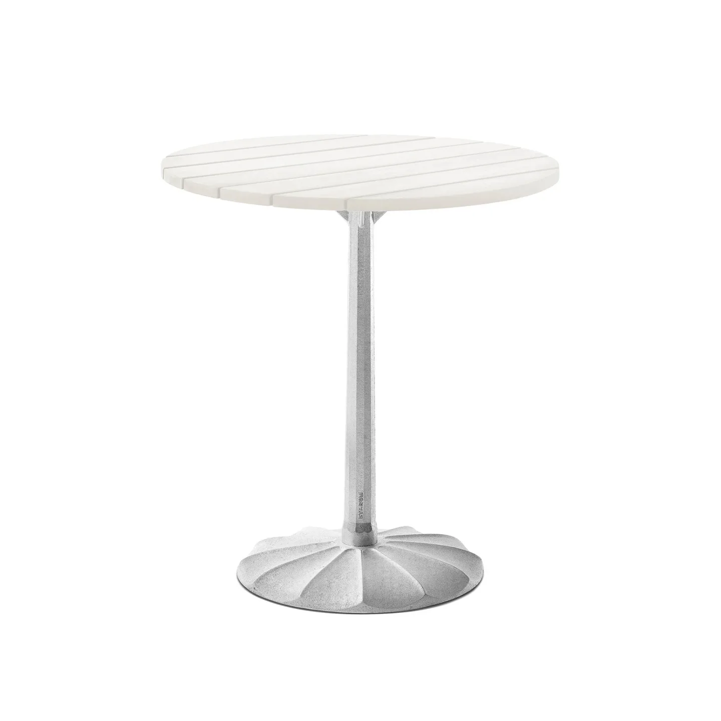 Byarums Bruk - Bord Uppsala Ø 70 Vitlackerad Furu/Natur - Småbord och sidobord utomhus - Björn Alge - Silver - Metall