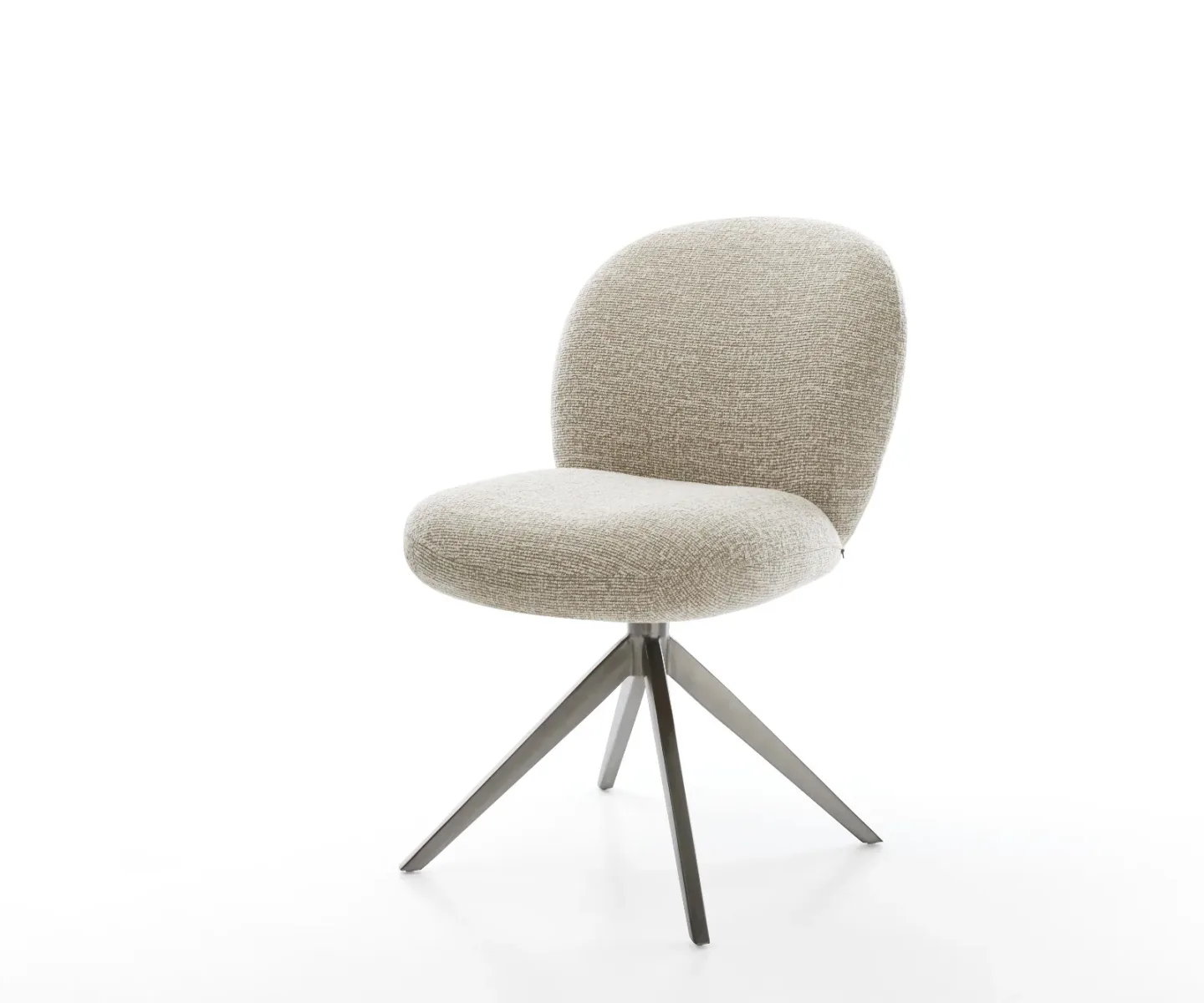 Drehstuhl Nube-Flex Webstoff Soft Beige Kreuzgestell breit Graphit 360° drehbar Wippfunktion Taschenfederkern
