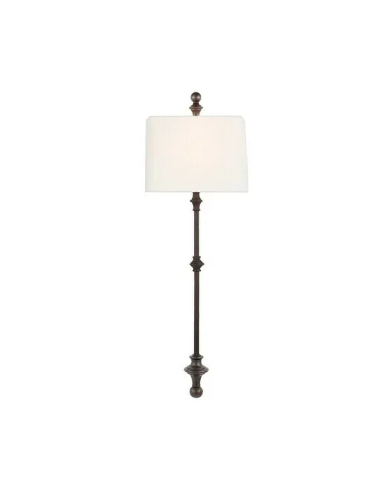 Cawdor Stanchion Wall Light Black/Linen