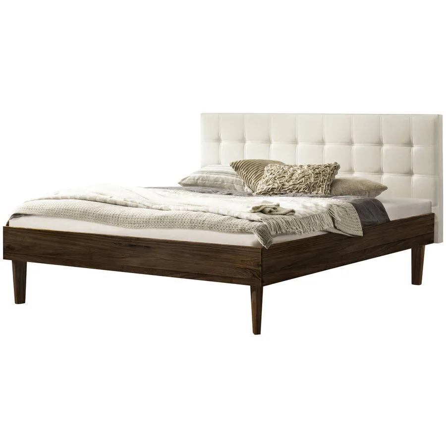 Hasena Bett Sassari Braun Holz 140 x 200 cm - Farbe: nussbaum, weiss