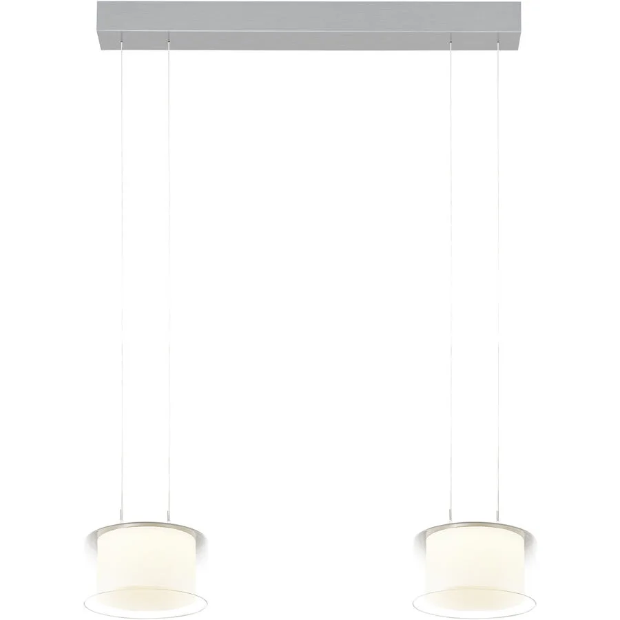 Designer-Pendellampe Bankamp Grand Clear aluminium eloxiert 2 - Farbe: Alu eloxiert - LED - Lichtfarbe: Extra warmweiss - Material: Aluminium/Glas -