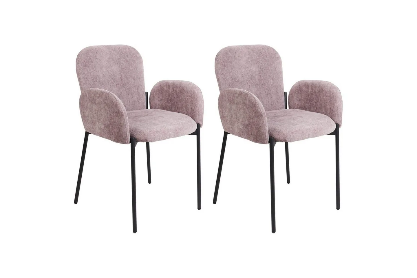Set med 2 matstolar Albee - Rosa, Svart