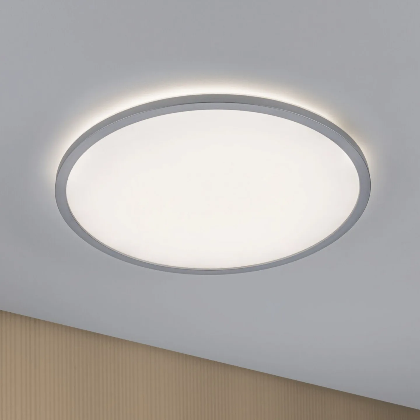 Atria Shine LED-Panel, dimmbar, chrom, Ø 42 cm - Paulmann - Wohnzimmer - Modern - Kunststoff - Rund