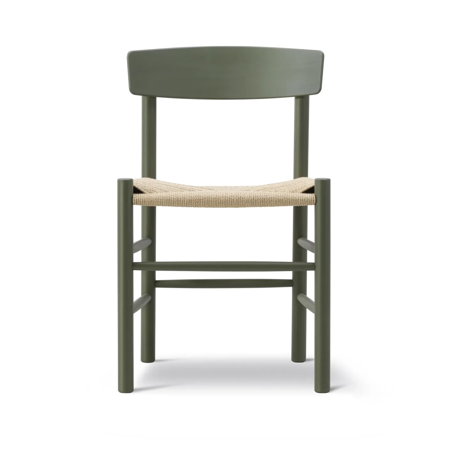 Fredericia Furniture J39 Stuhl Khaki green-geflecht natur