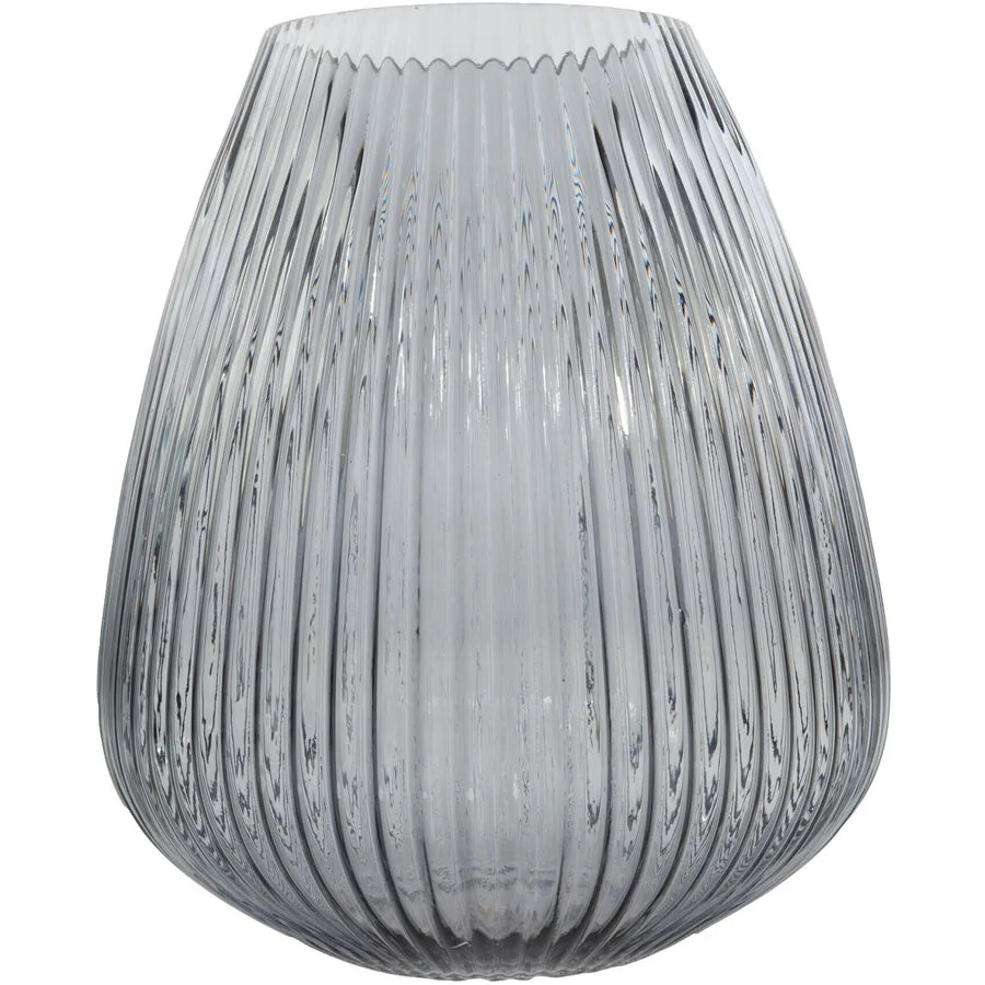 POINT-VIRGULE Windlicht Lamazère Blau Glas 24.5 cm 28 cm