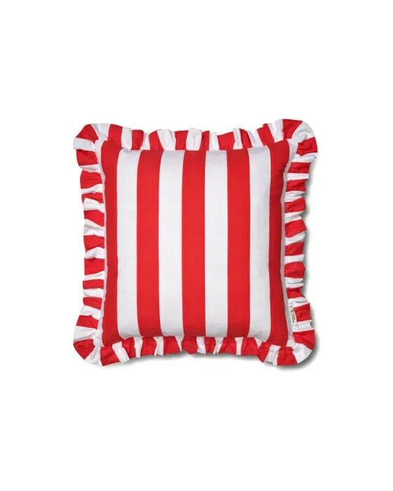 Ruffle Stripes pudebetraek rød