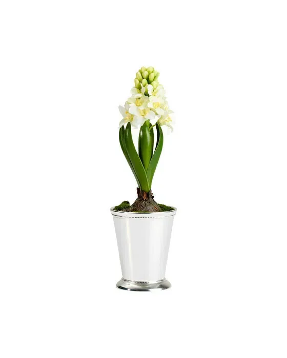 Hyacint, kunstig plante i hvid