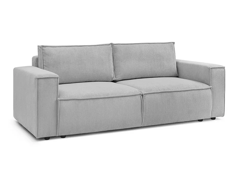 3er Sofa BOBOCHIC NIHAD Cord-Stoff hellgrau
