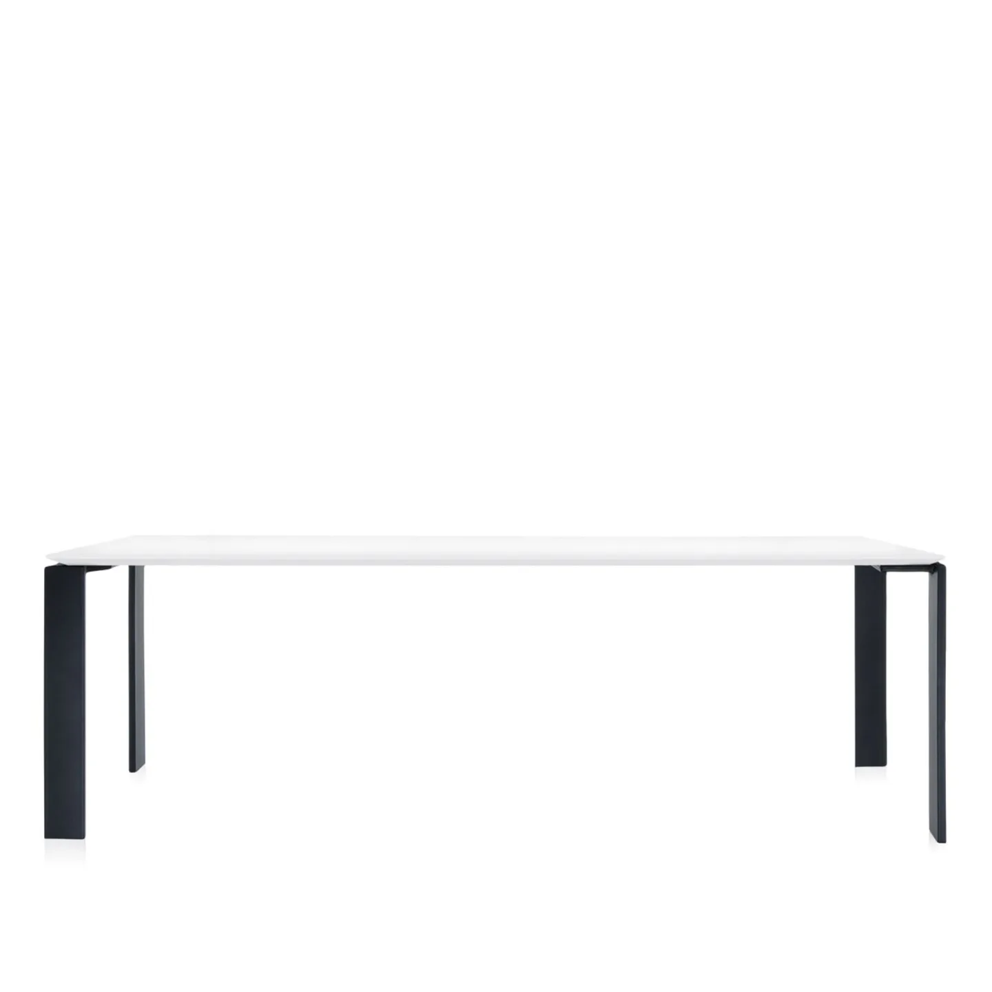 Kartell - Four Table 4524 223x79, White/Black, Scratch-Proof Laminate - Matbord - Ferruccio Laviani - Vit - Laminat/Metall
