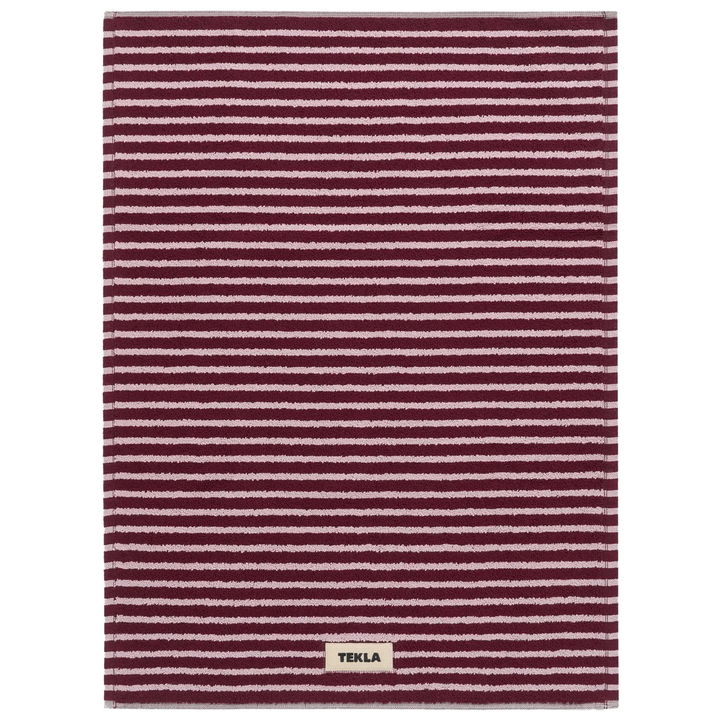 Tekla - Terry Red & Rose Stripes badrumsmatta 50 x 70 cm - Bomullsmattor