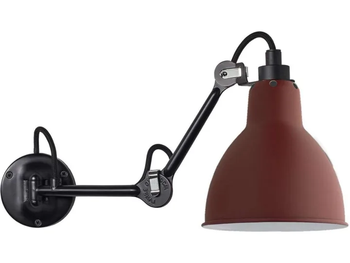 204 Wandleuchte Schwarz/Rot - Lampe Gras - Wohnzimmer - Design - Metall