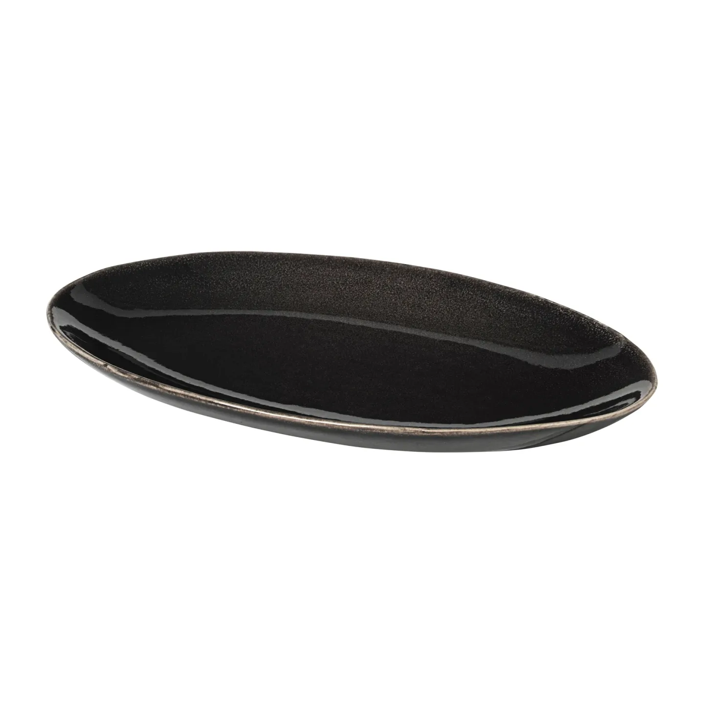 Broste Copenhagen Nordic Coal ovaler Teller 13,6 x 22cm