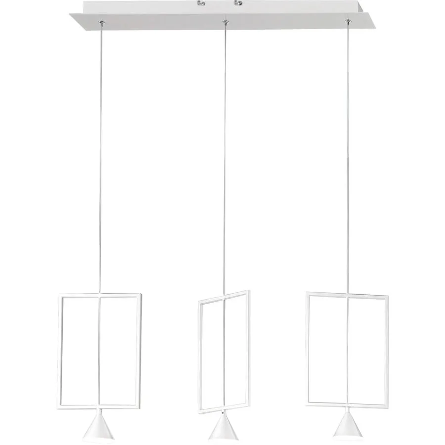Pendellampe Dane Weiss Metall 73 cm 200 cm - LED - Lichtfarbe: Warmweiss - LED Energiesparlampen