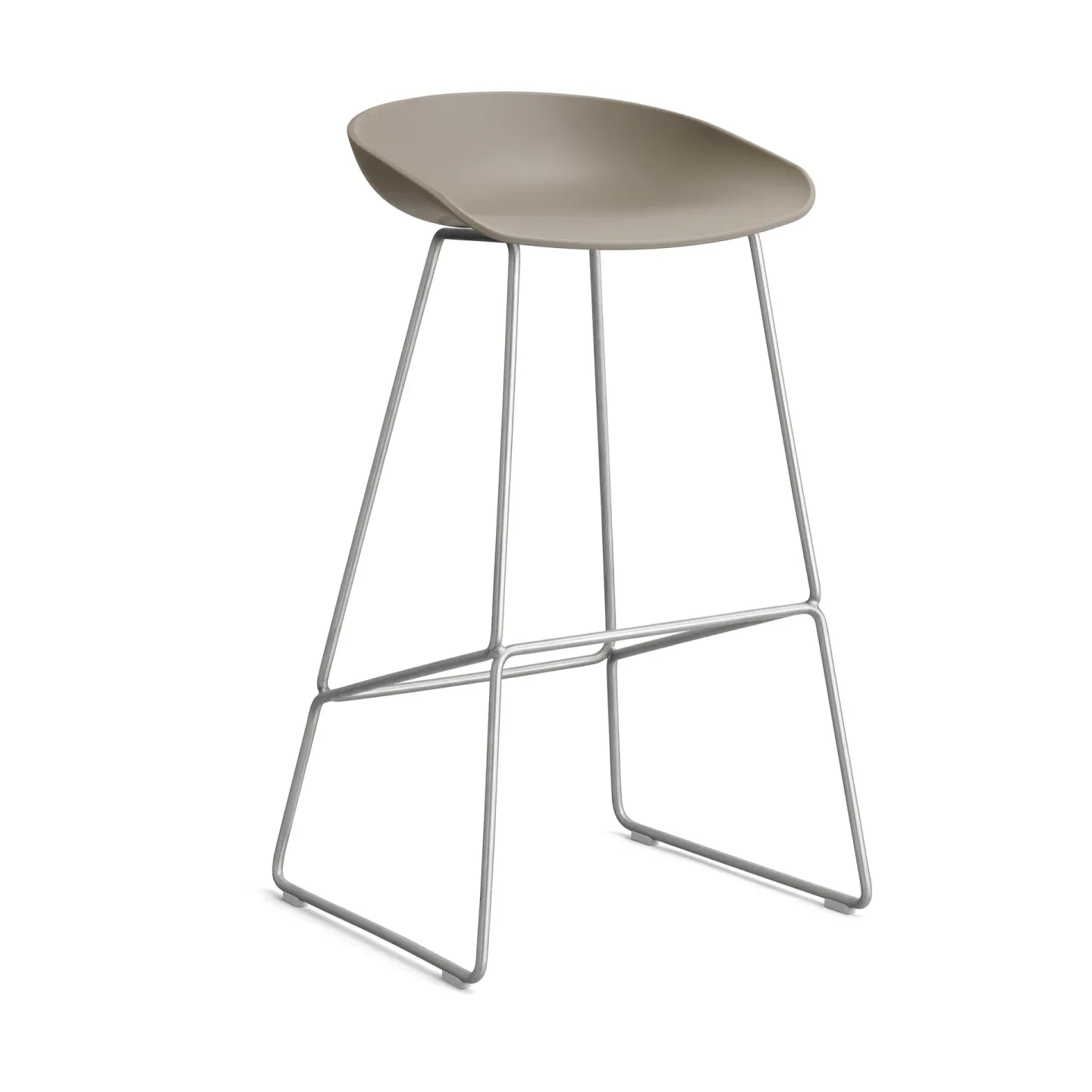 HAY About a Stool 38 High Barhocker 2.0 Khaki-Edelstahlgestell
