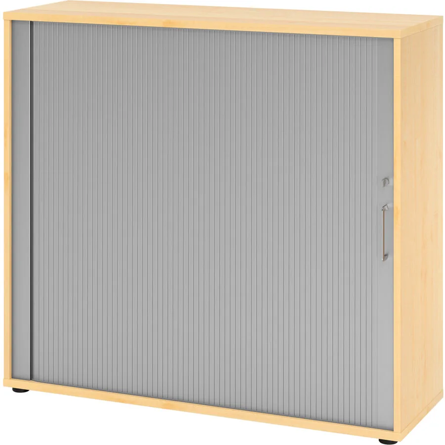 Aktenschrank Office Silber, Ahorn Dekor Holzwerkstoff, Kunststoff B 120 H 110 cm