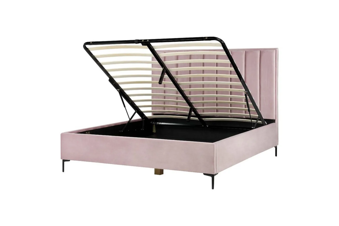 Dubbelsäng Sezanne med förvaring Rosa-Svart, 180x200 cm - Rosa-Svart, 180x200 cm