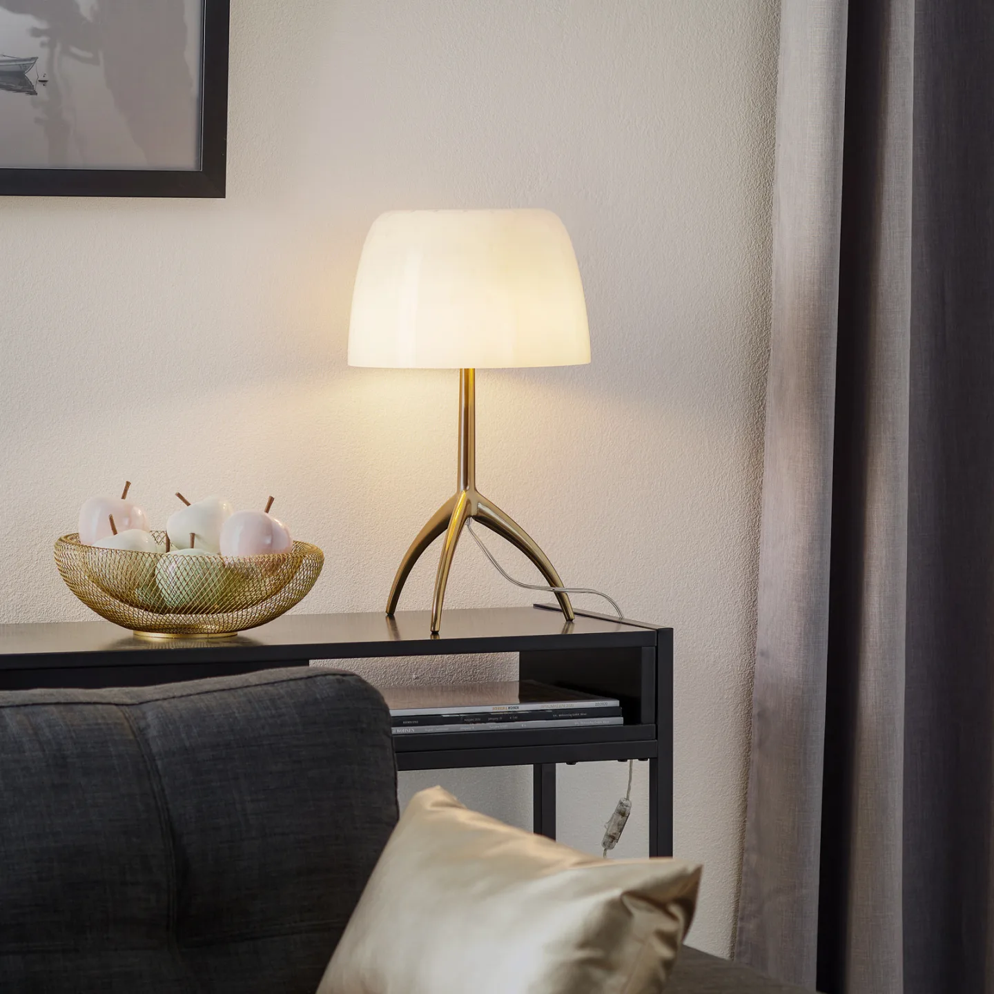Lumiere 30 Tischlampe, 45cm, Blasenglas, ein/aus - Foscarini - Wohnzimmer - Design - Mit Schirm