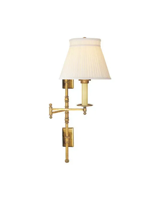 Dorchester Double Backplate Swing Arm Antique Brass/Silk Crown