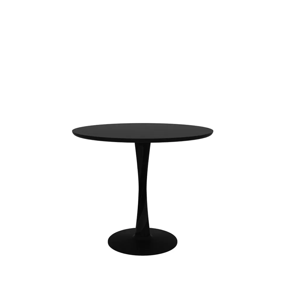 Ethnicraft Torsion matbord Svartbetsad ek, Ø90 cm